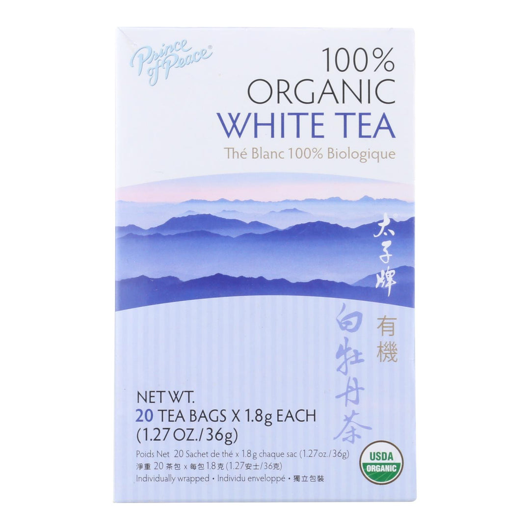 Prince Of Peace Organic Premium Peony White Tea - 20 Tea Bags - Maras Green